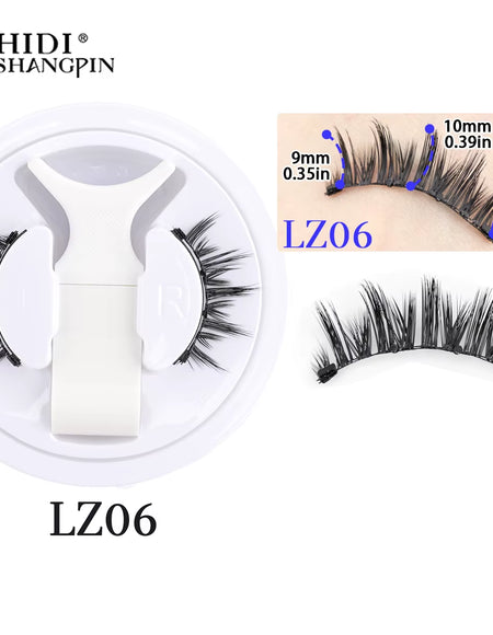 Magnetic Eyelashes 1 Pair Handmade 3D Natural Magnetic False Eyelashes Reusable Magnetic Eyelashes Tweezers Set